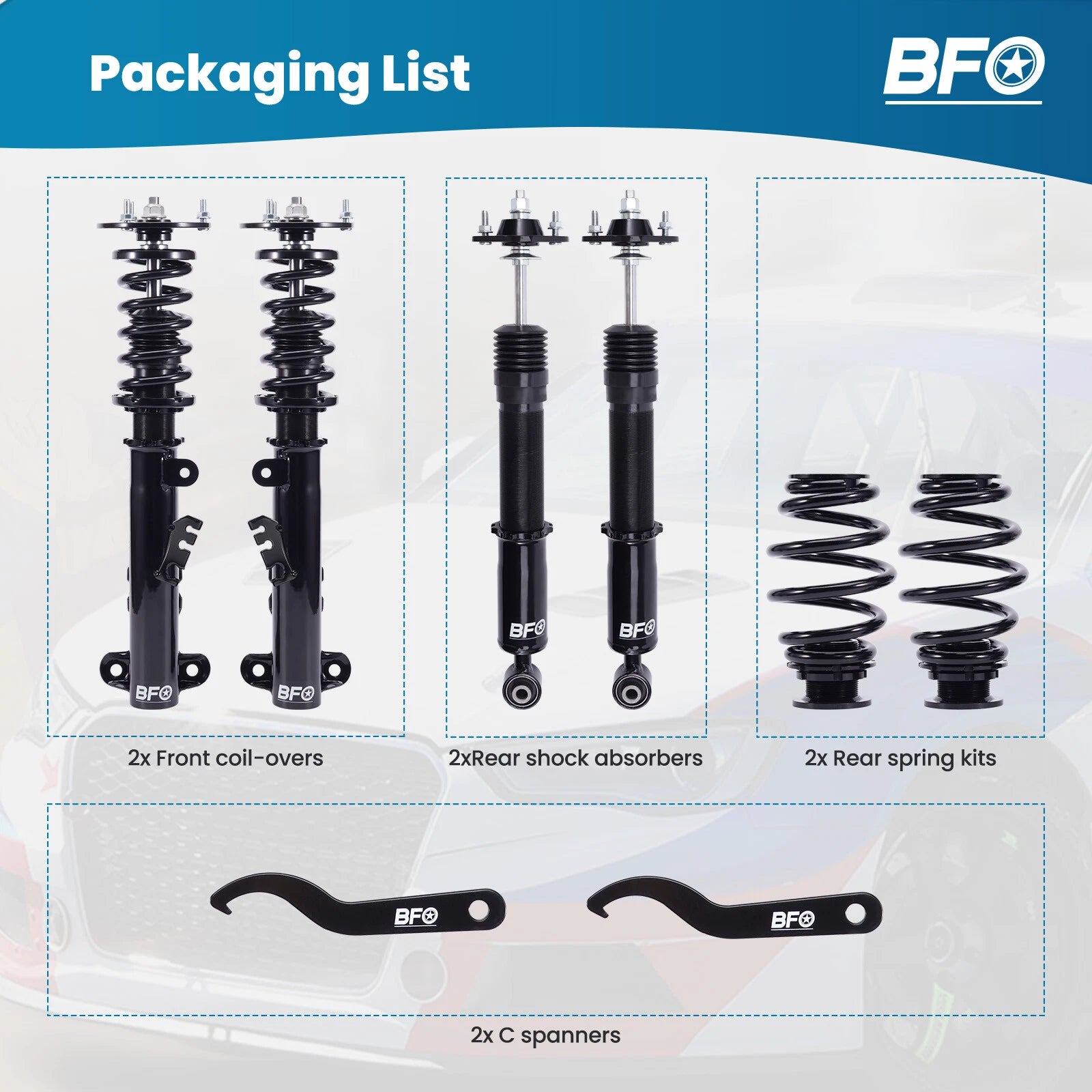 Coilovers for BMW 3 Series E36 (1991-1999) Adjustable Height Suspension Kit