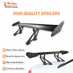 53" Adjustable Aluminum GT Wing Spoiler - Black GT-Style