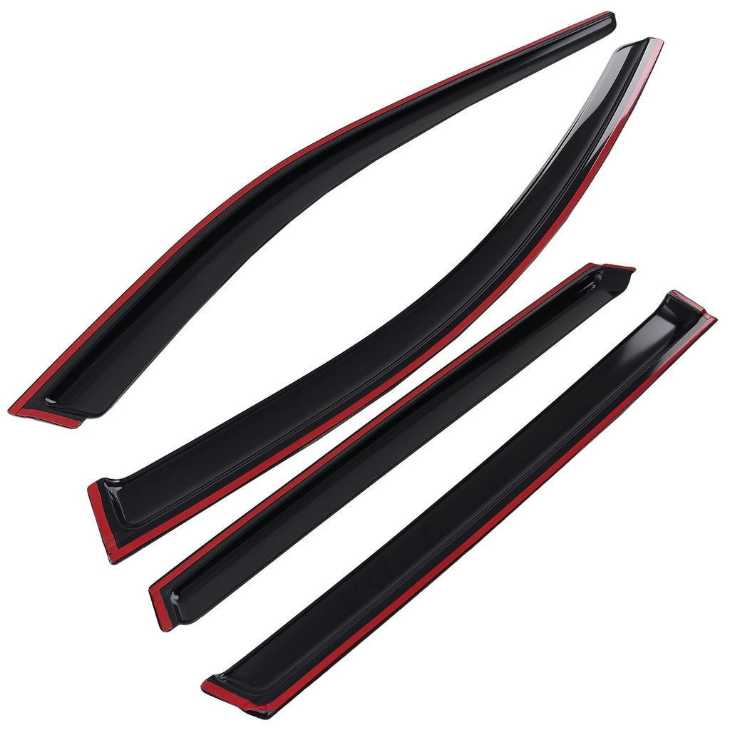 Set of 4 Rain Guard Window Deflectors for Nissan Rogue (2014–2020) Black