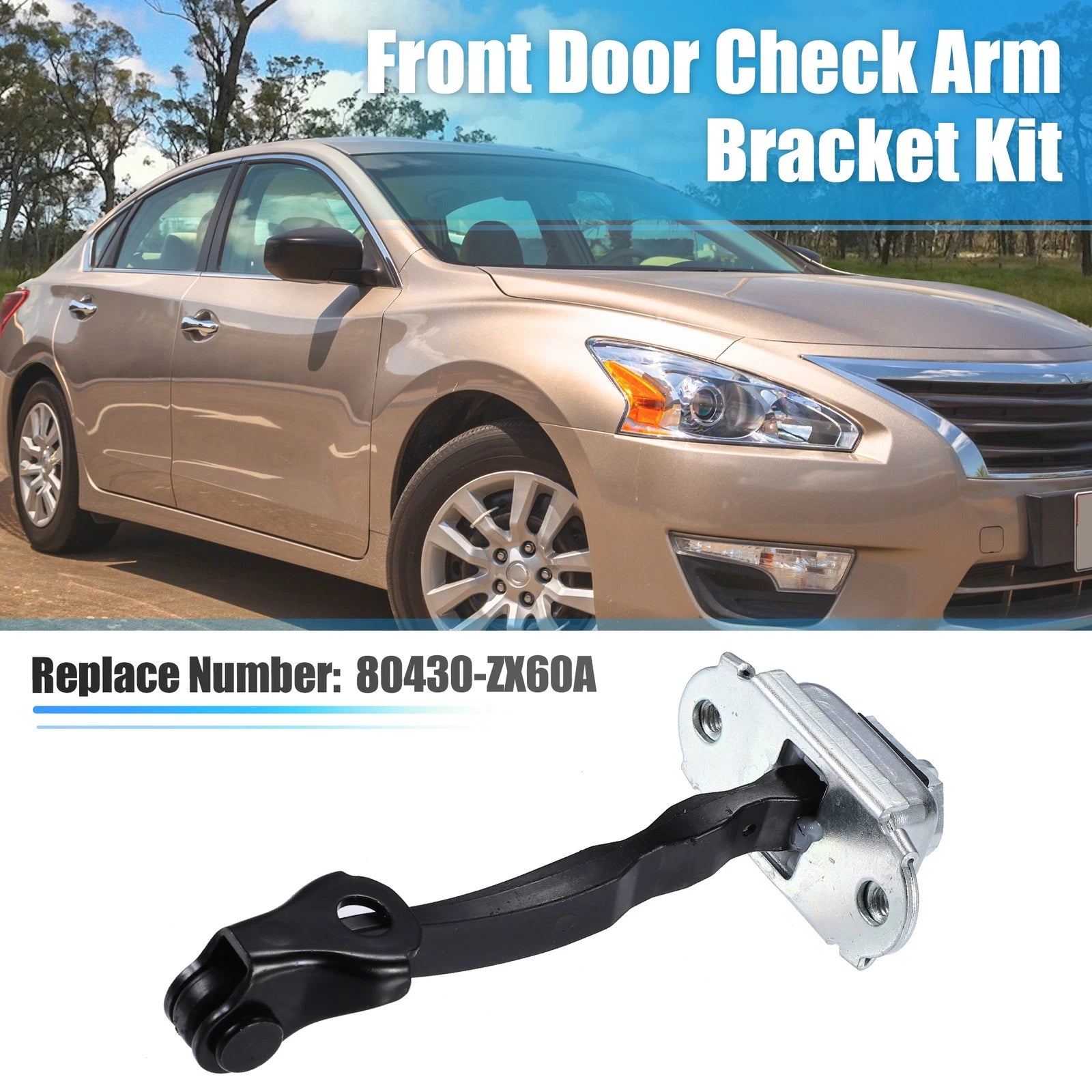 Front Door Check Arm Strap Bracket for Nissan Altima (2007–2012) No. 80430ZX60A