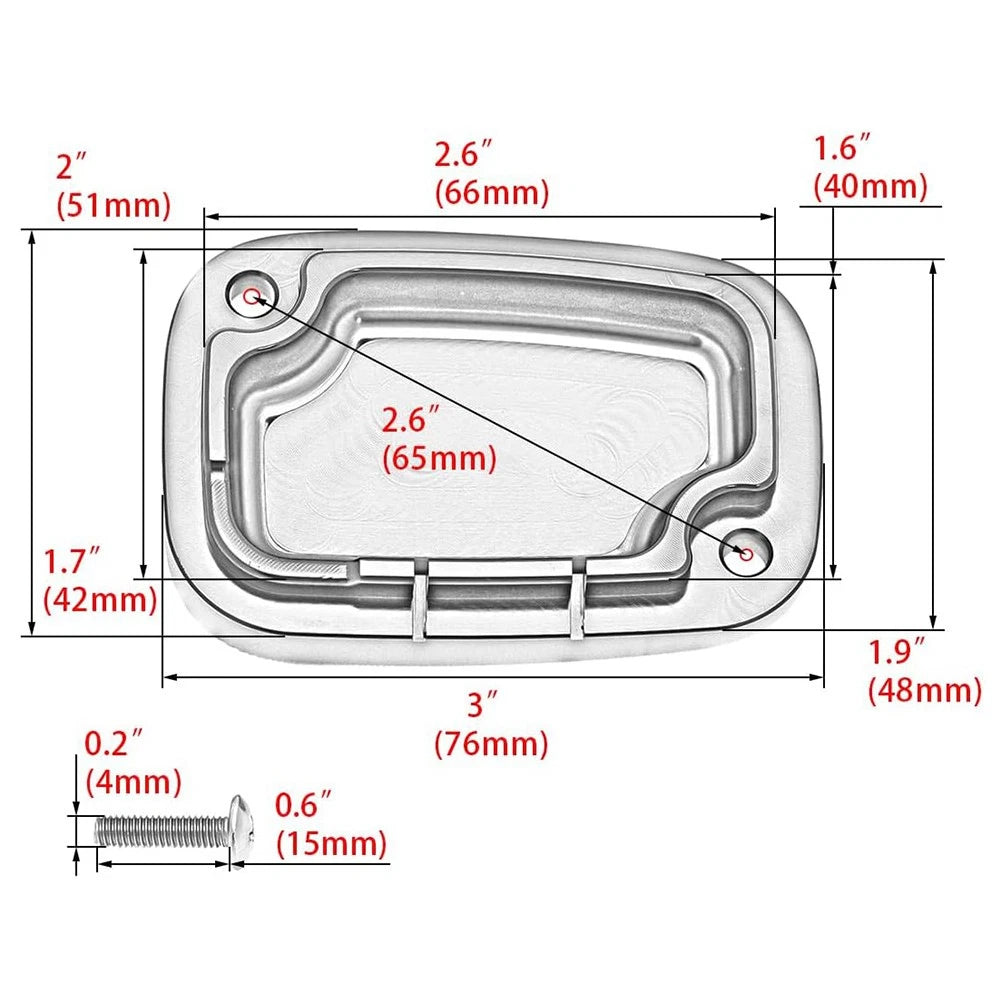 Brake Cylinder Reservoir Cover Cap for Harley Touring Road King Road Glide (Fits 2014–2023)