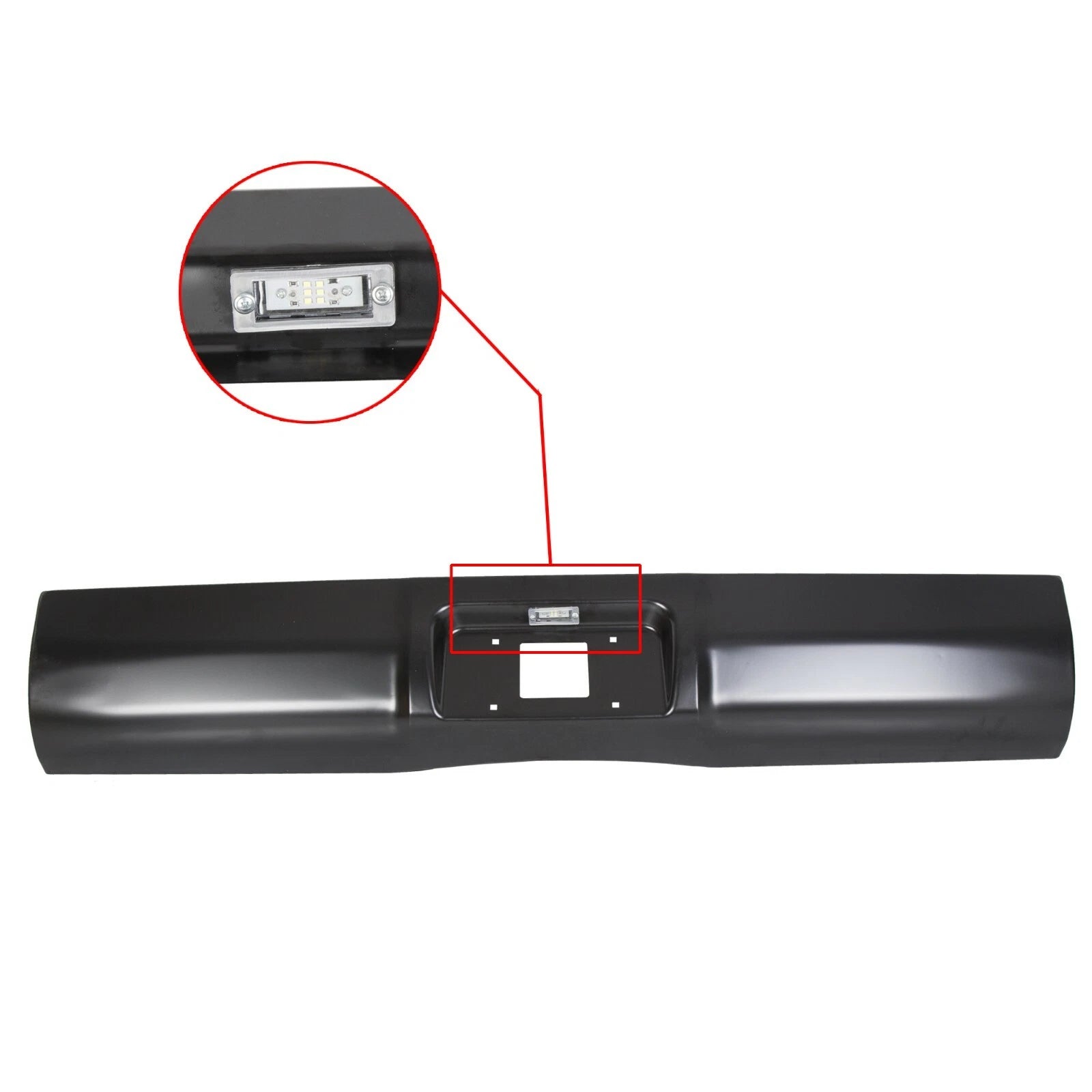 Black Rear Bumper Roll Pan with LED Light for Dodge Ram 1500 2500 3500 (1994–2001)