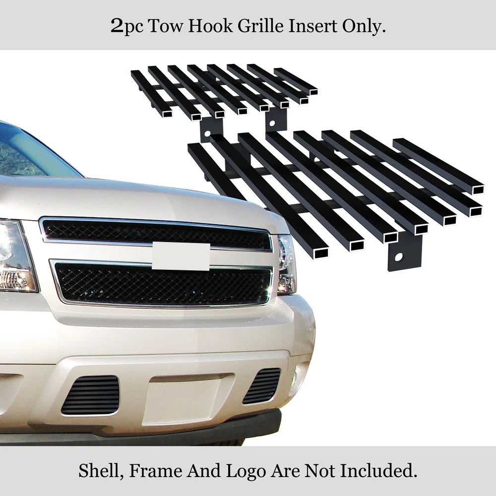 Tow Hook Grill Insert for Chevy Tahoe/Avalanche (2007-2014) Stainless Black