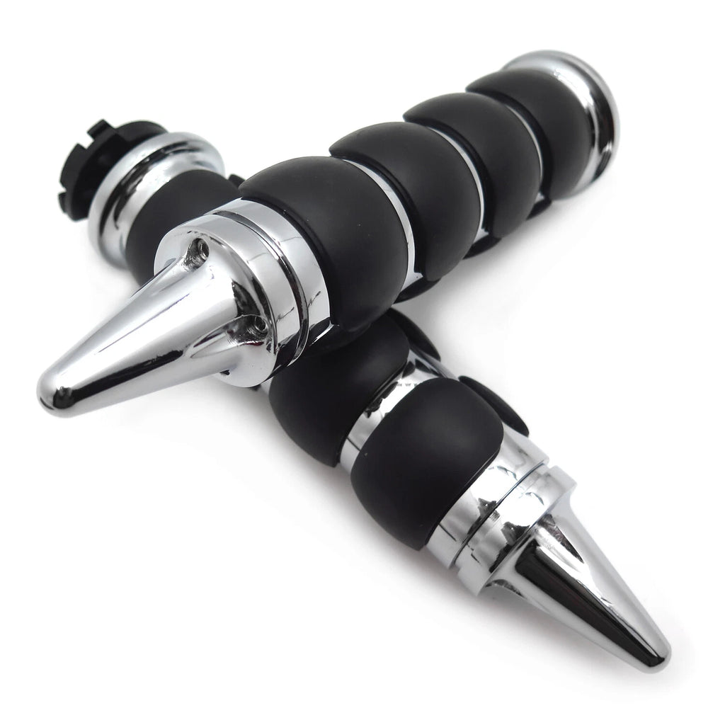 Chrome 7/8" 22mm Custom Spike Hand Grips for Motorcycle