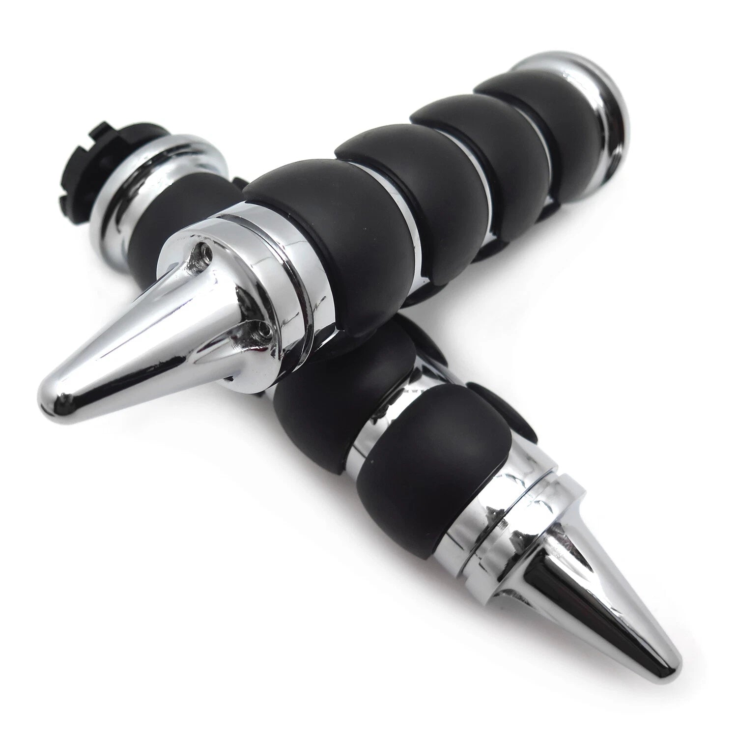 Chrome 7/8" 22mm Custom Spike Hand Grips for Motorcycle