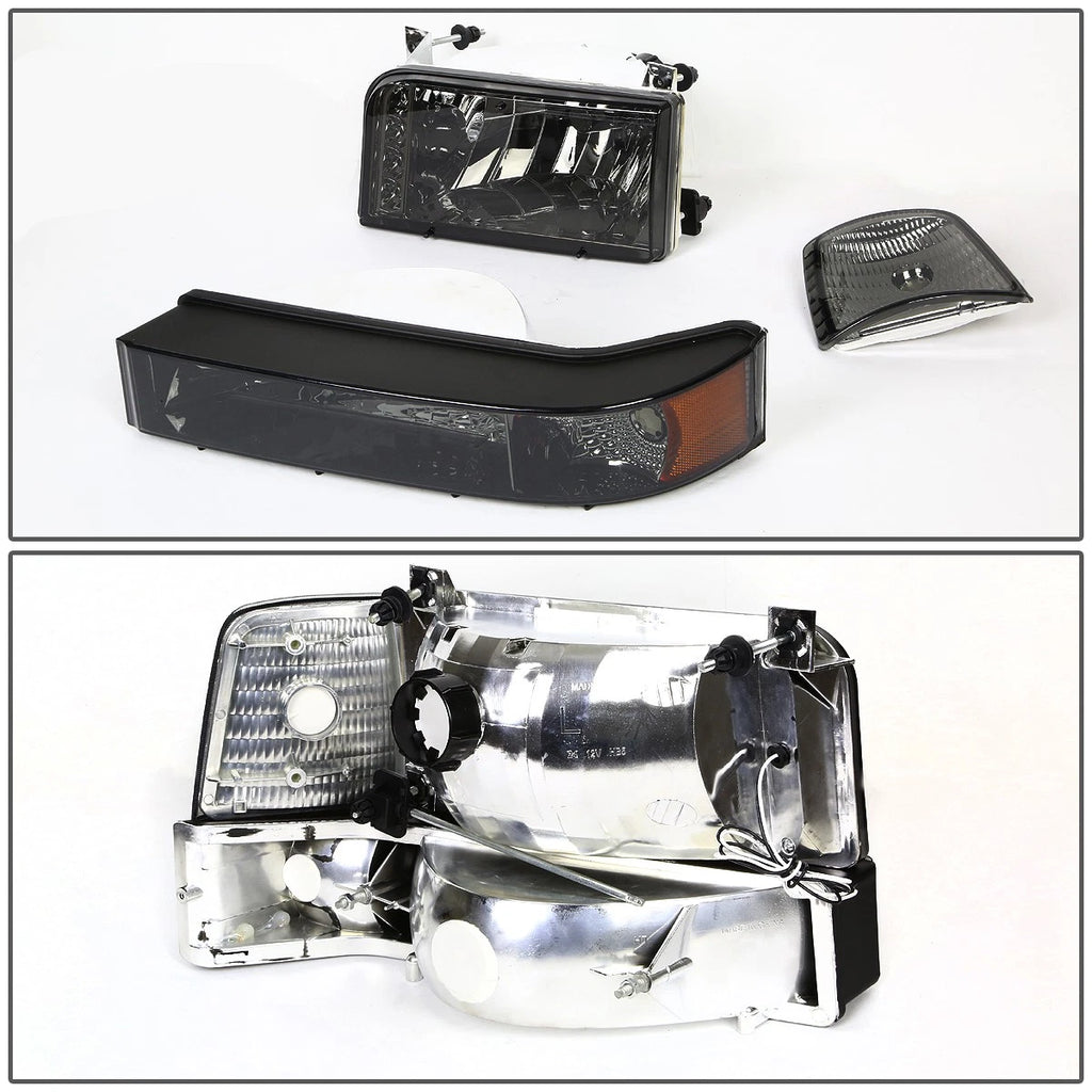 LED DRL Smoked Amber Headlight Lamps for Ford F-Series (1992–1996)
