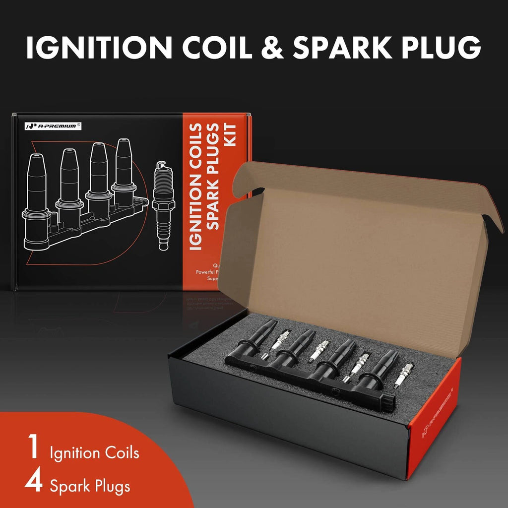 Ignition Coil & Iridium Spark Plugs for Chevy Aveo Pontiac 2009-2011