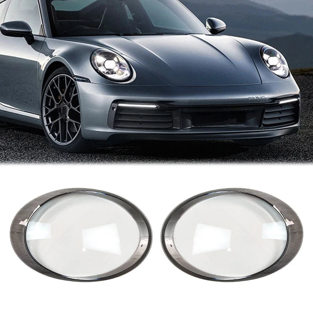 2X Front Headlight Lens Cover for Porsche Carrera 997 911 (2006–2012)