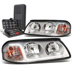 LED DRL Tube Chrome Amber Signal Headlights for Chevy Impala (2000–2005)