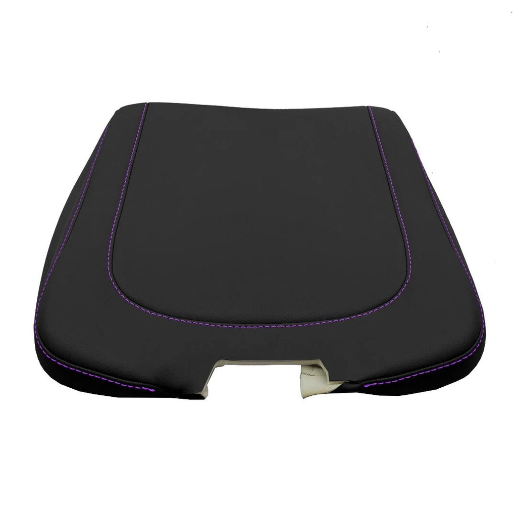 Leather Console Armrest Bench Jump Seat for Dodge Ram (2013–2018) Purple Stitch