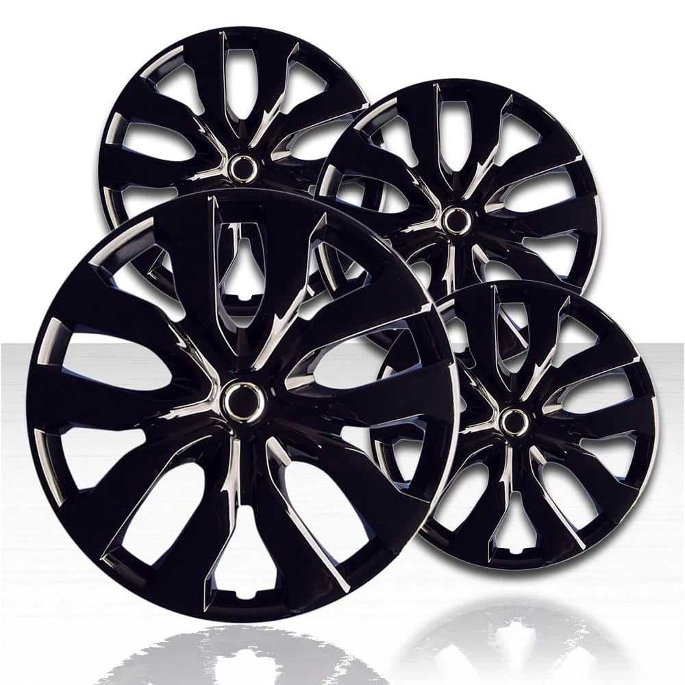 16" 10 Spoke Gloss Black Wheel Covers with Nissan Rogue Style (Set of 4)