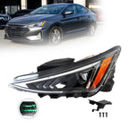 Projector Halogen Headlight LH for Hyundai Elantra Sedan (2019–2020)