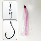 Reflective UV Fishing Hook Set of 10 with Barbed Points and Swivel