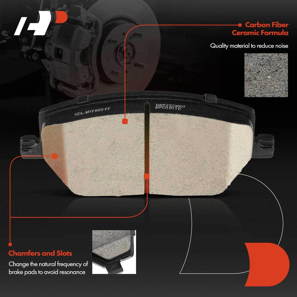 Set of 4 Front Ceramic Brake Pads for Jeep Compass Renegade (2017–2022)
