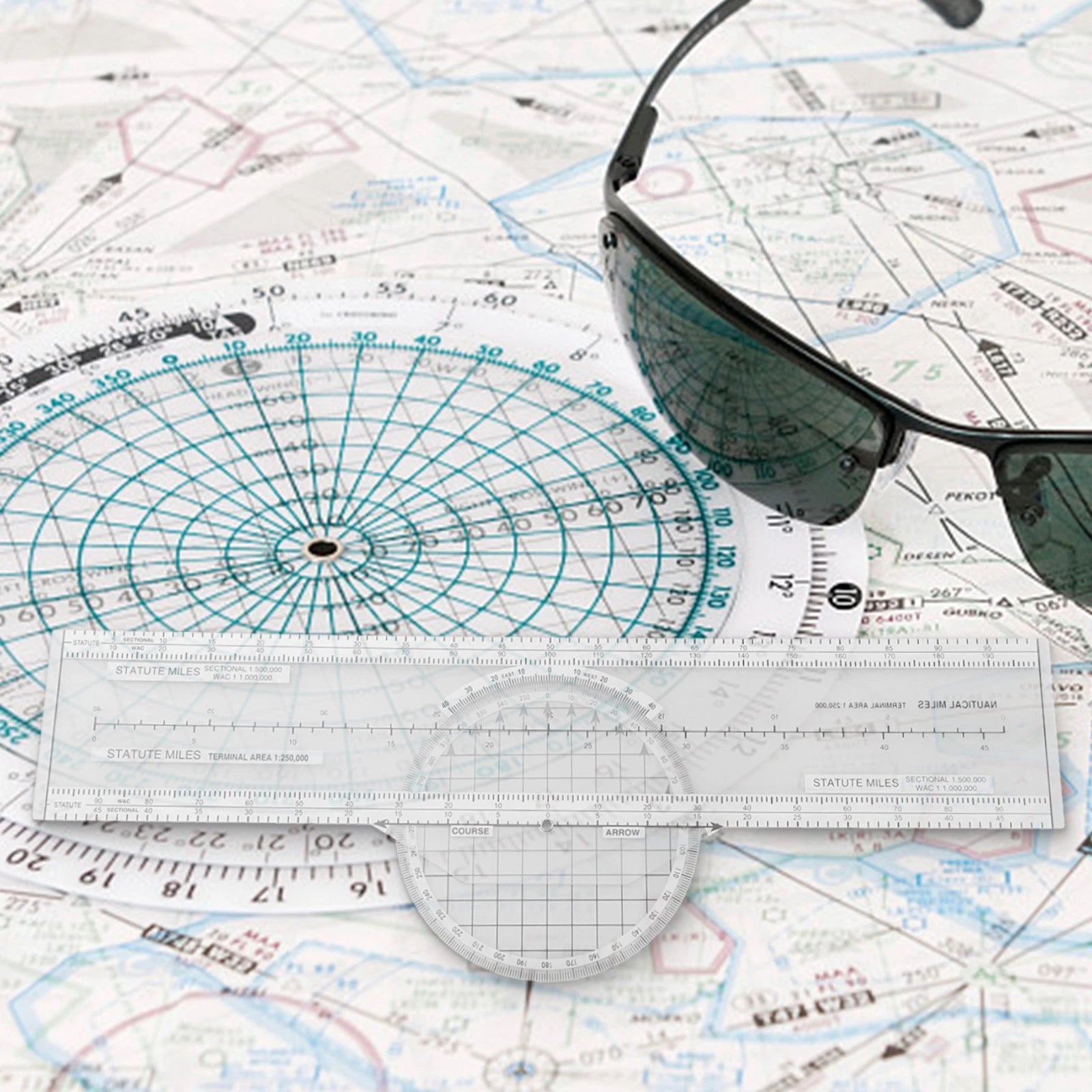 Aeronautical Slide Rule with Maps & Terminal Area Info
