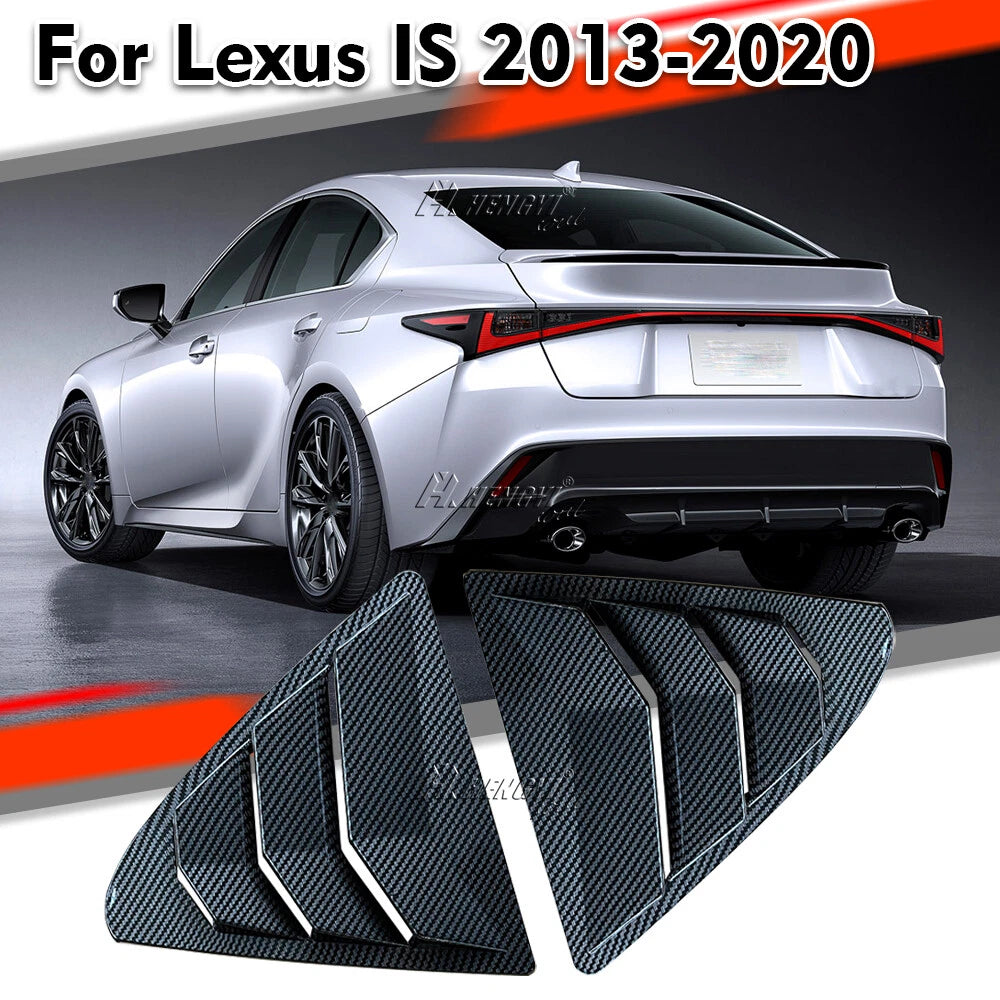Carbon Fiber Look Side Window Louver Shutter Cover Trim for Lexus IS (2013–2020)