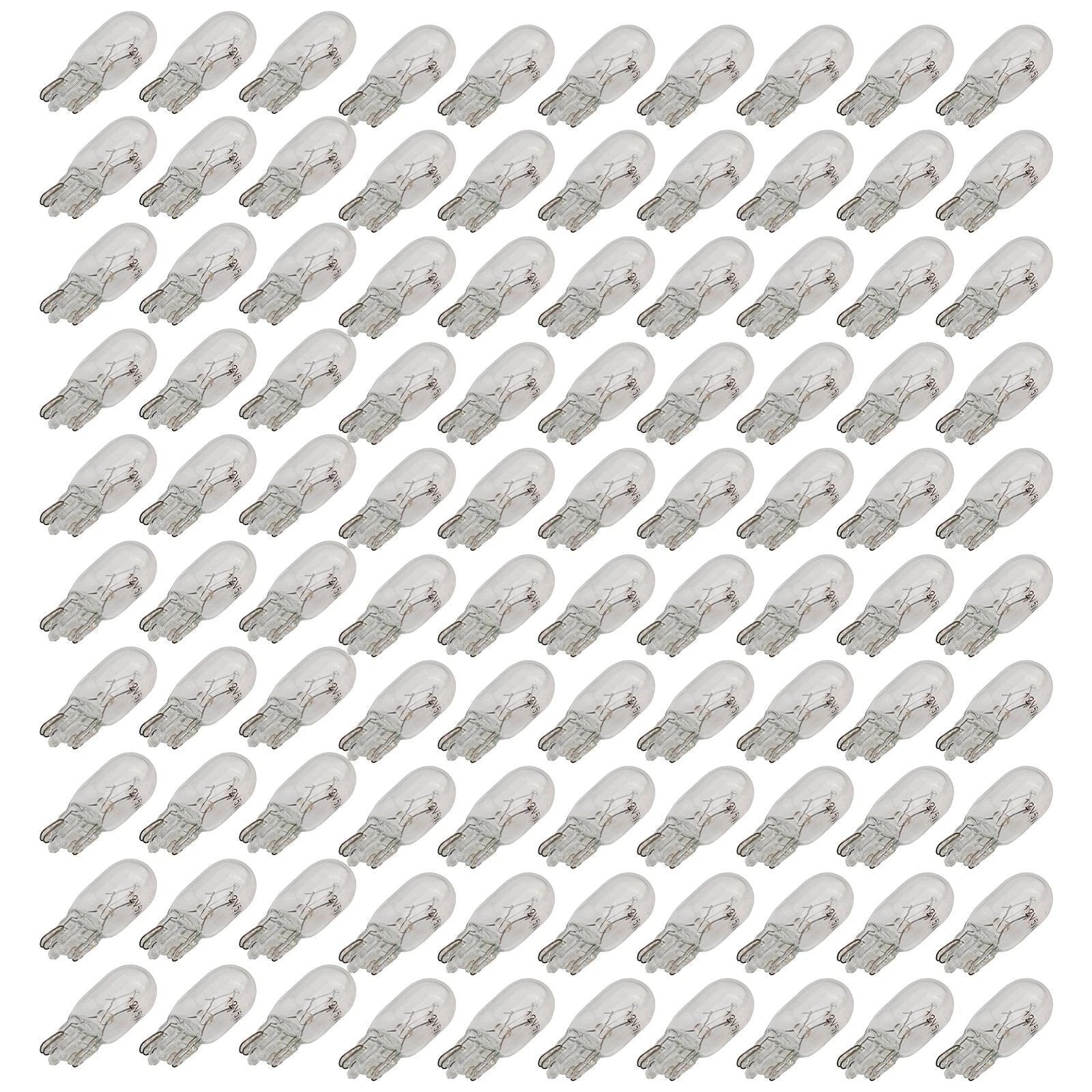 100PCS Clear Wedge Base Incandescent Bulbs for Vehicle Lighting (All Years)