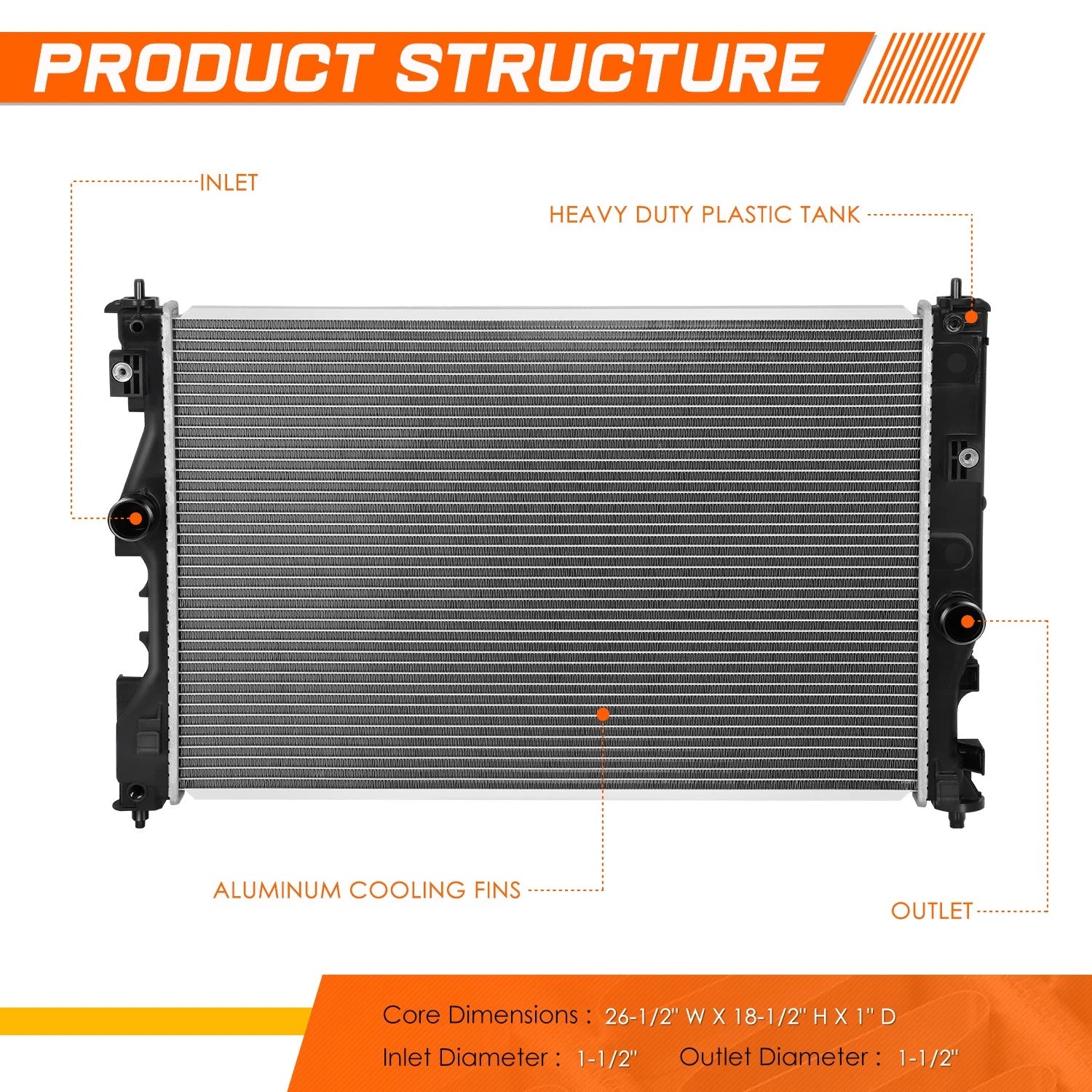 Aluminum Core Cooling Radiator for Lexus LS500 (2018–2024) DPI-13851