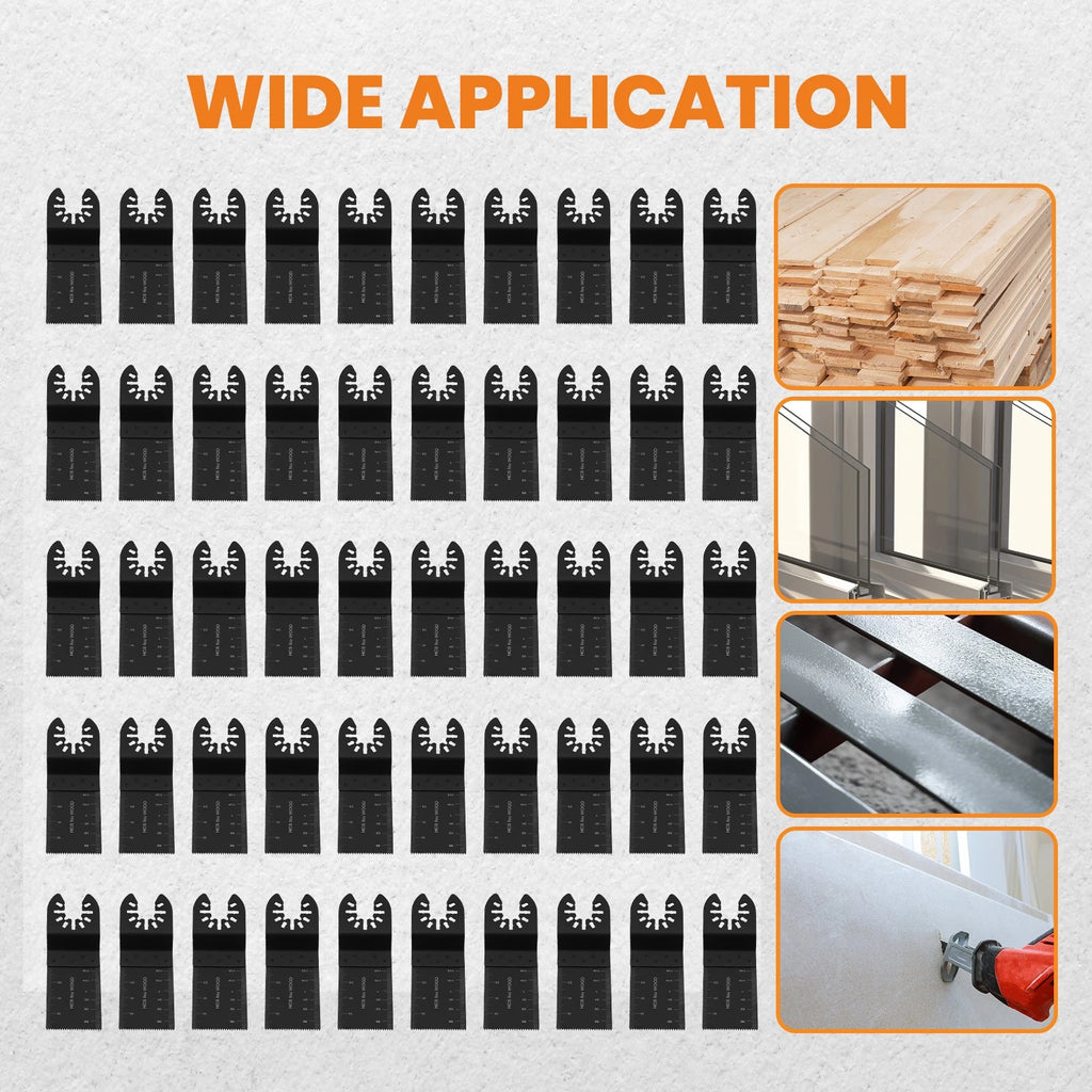 50x Oscillating Multi Tool Saw Blades for Universal Use (Metal, Wood, Plastic)