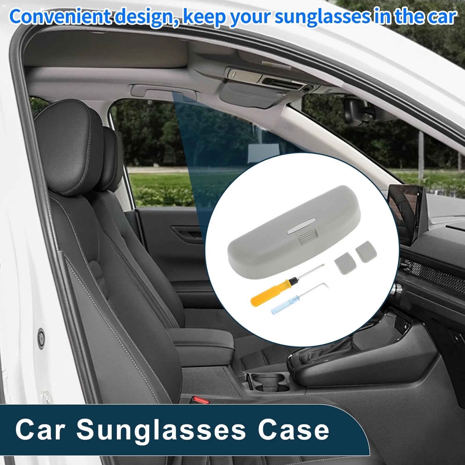 Sunglasses Case for Mitsubishi Outlander (2013–2023) Eyeglasses Holder Grey
