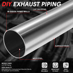 2X 2.5" OD U-Bend Pipe for Universal Exhaust (45°/180°)