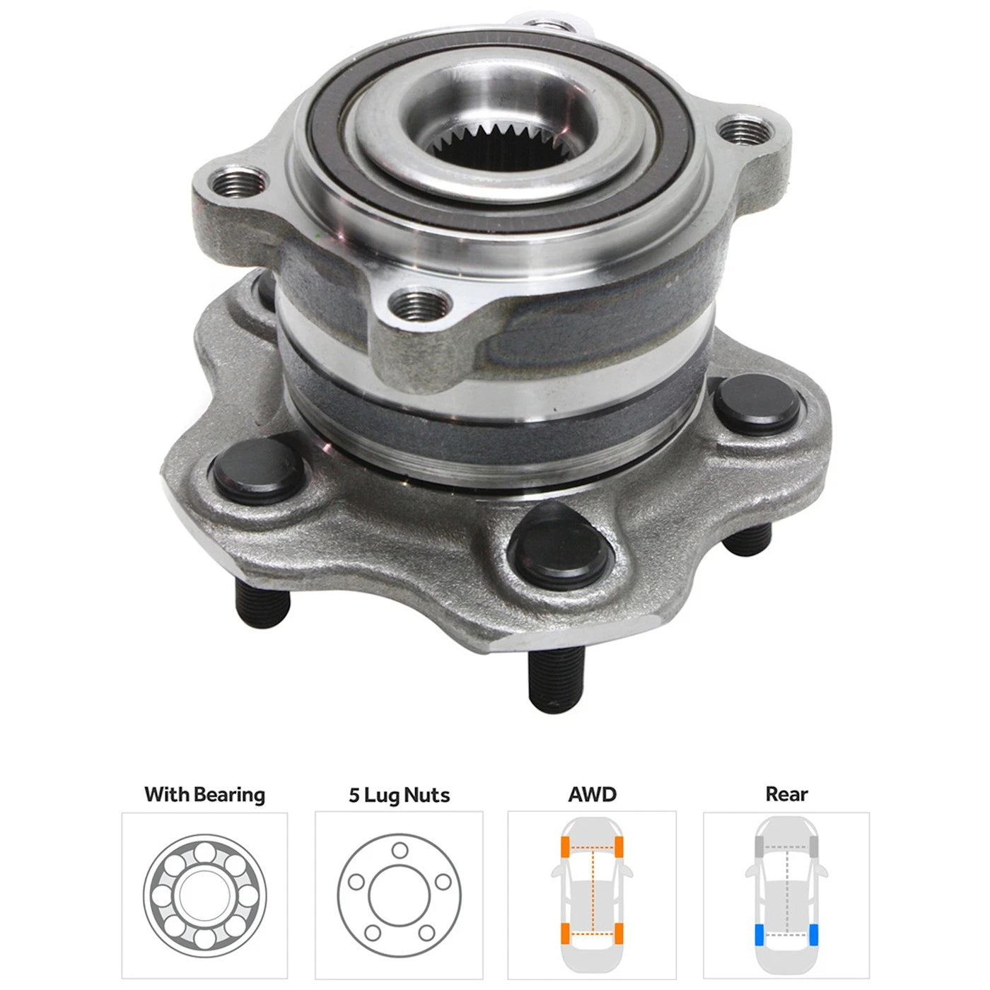 Set of 2 Wheel Hubs for Nissan Murano (2009–2014) AWD