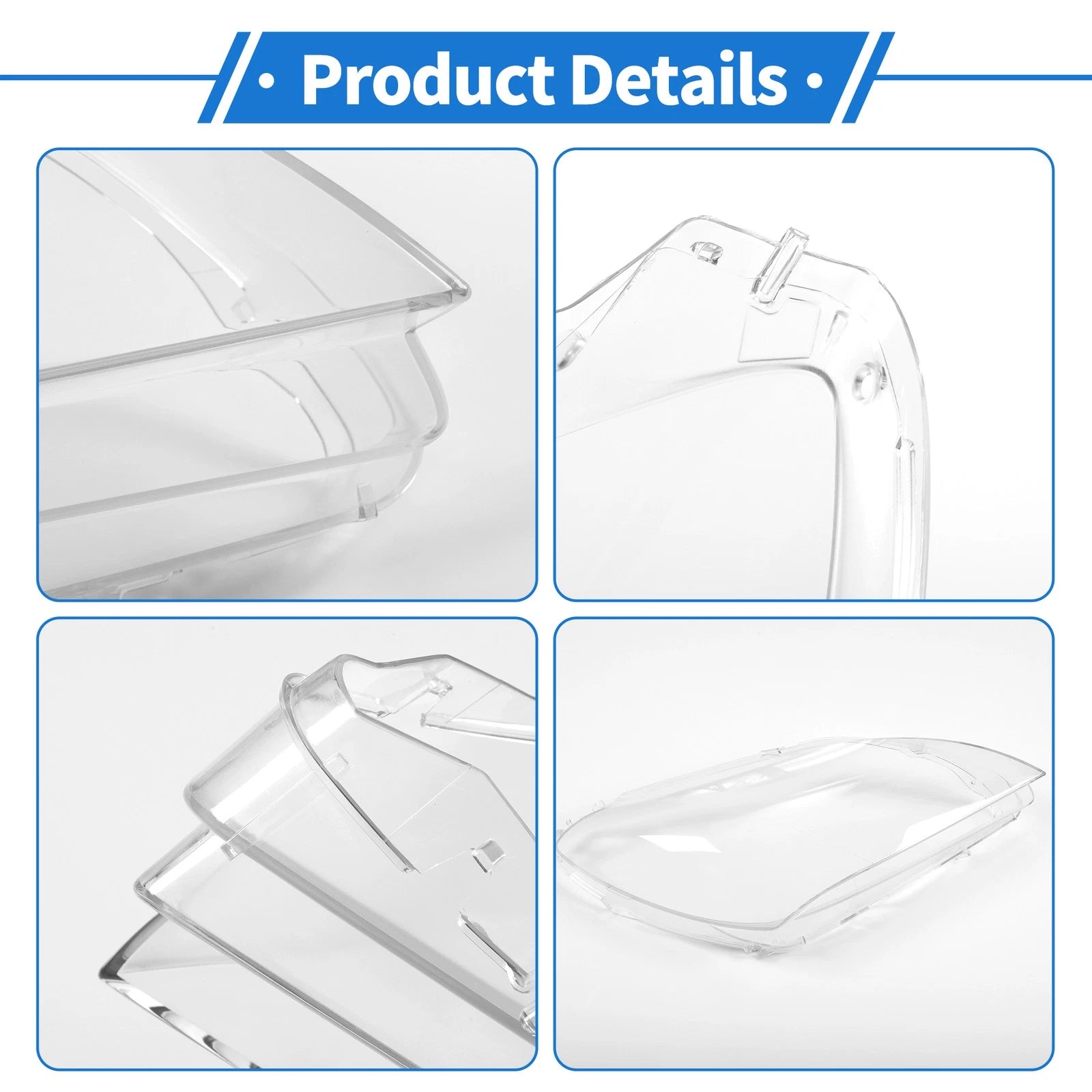 1 Pc Headlight Lens Cover for BMW 6 Series M6 (2010–2015) PC Clear