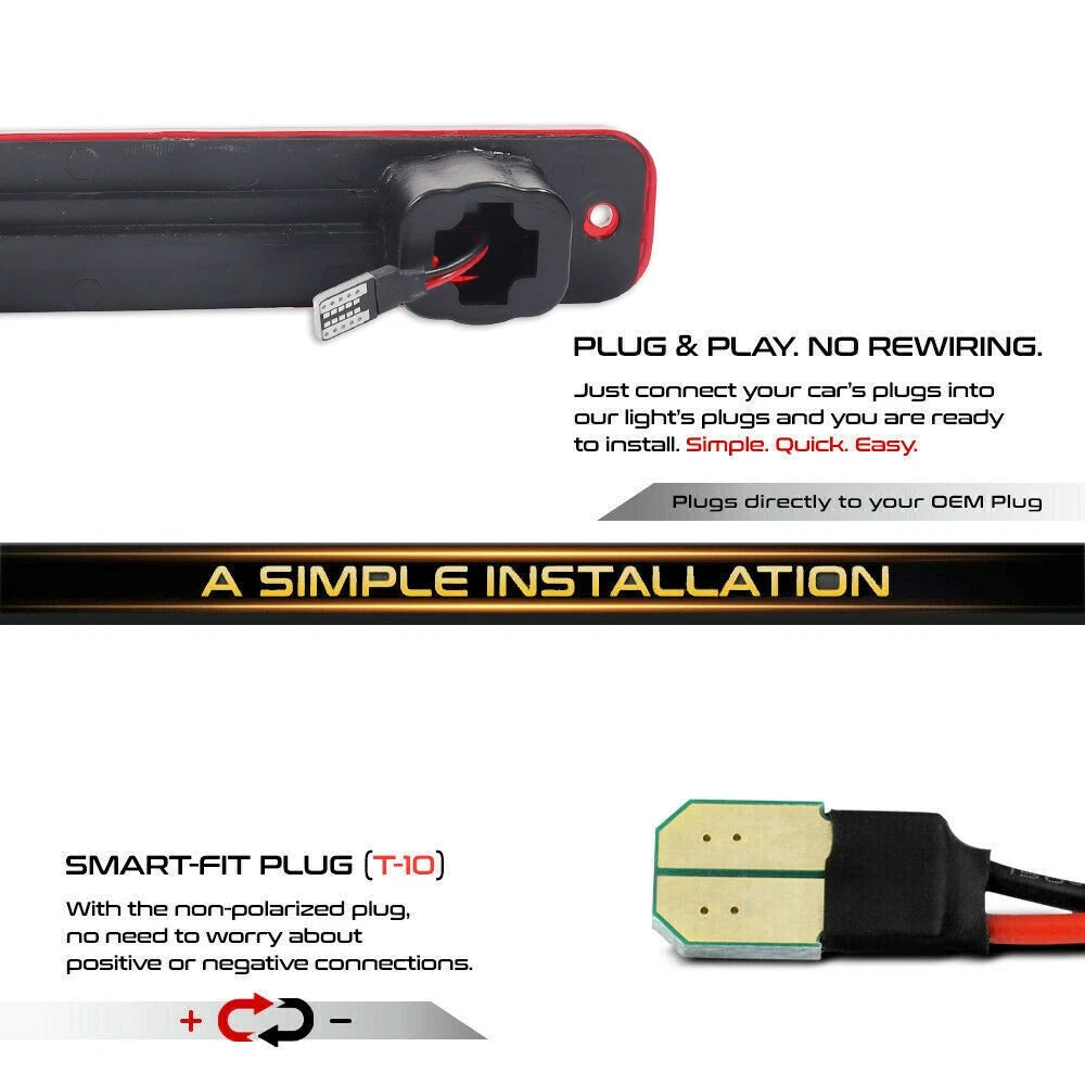 2X Red Lens Full LED Rear Side Marker Lights for Ford Bronco (1980–1996)