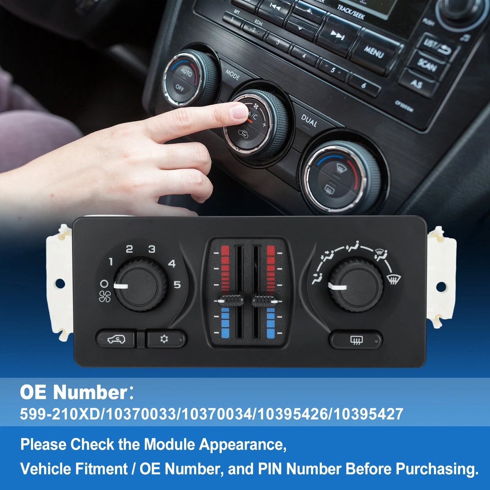 A/C Heater Climate Control Module 599-210XD for Avalanche Silverado Suburban (2002–2006)