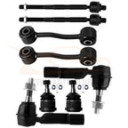 Set of 8 Front Ball Joint Tie Rod Sway Bar Link Kit for Jeep Liberty (2006–2007)