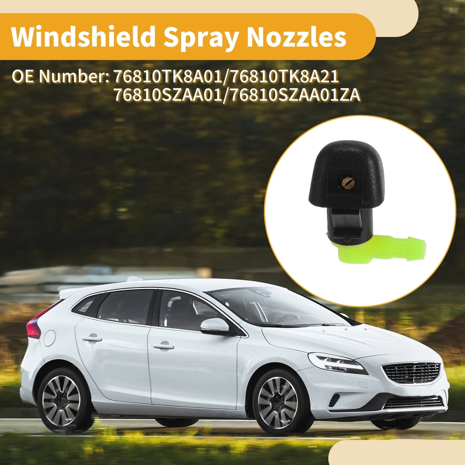 2 Pcs Front Windshield Washer Nozzle for Honda Odyssey (2018–2023) No.76810SZAA01
