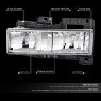Chrome Headlamp & Bumper Lights Set for Chevy C10 C/K C1500/C2500/C3500 (1988–1998)