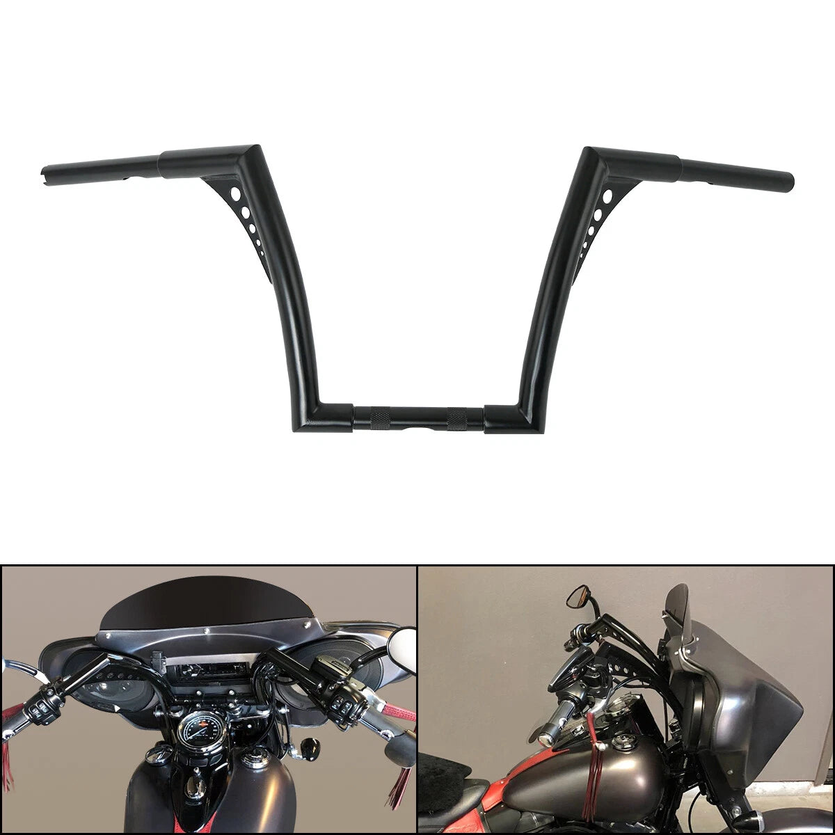 12" Rise 1-1/4" Fat Ape Hangers Handlebars for Harley FLST FXST