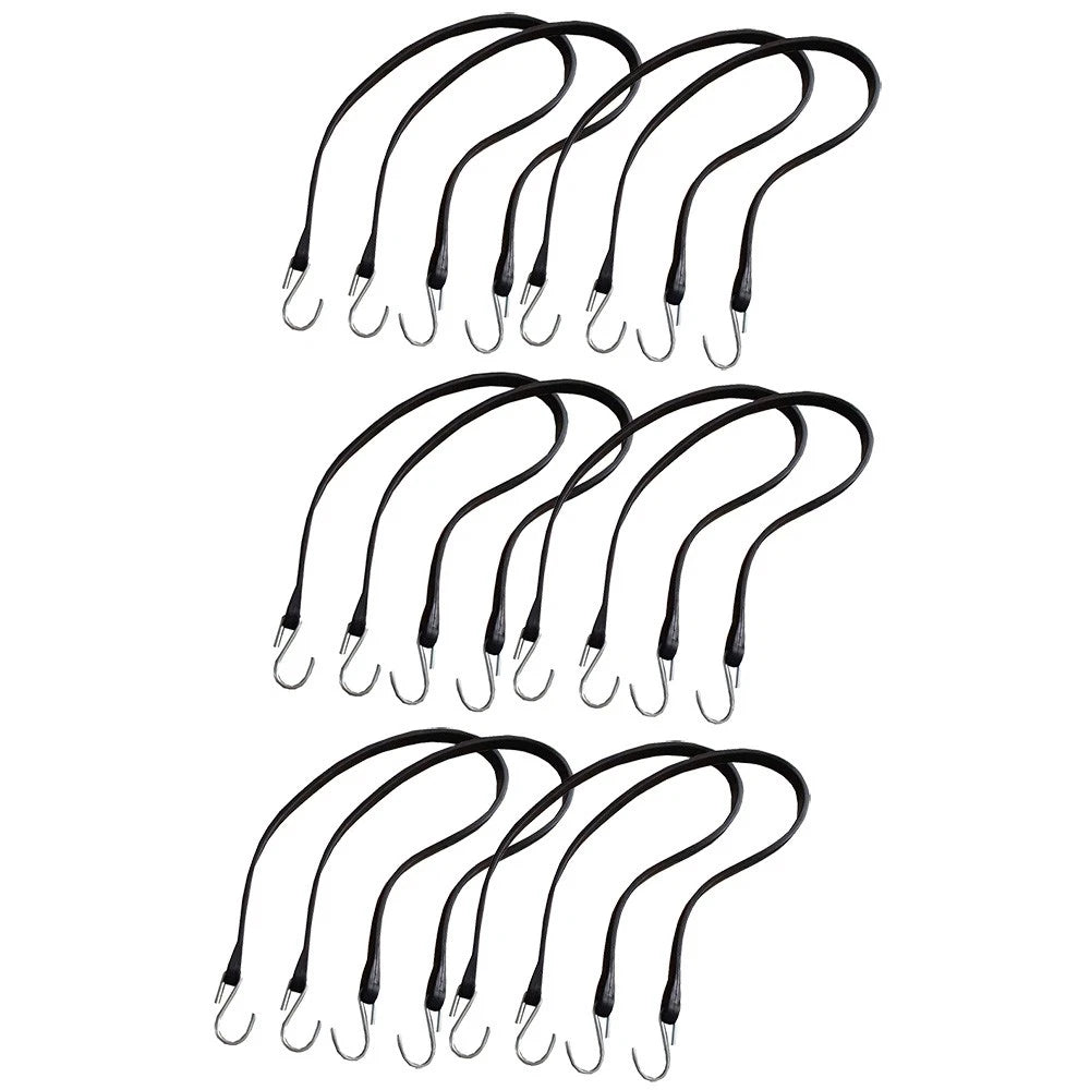 12pc Rubber Bungee Tie Down Straps with S Hooks for Trucks (31")