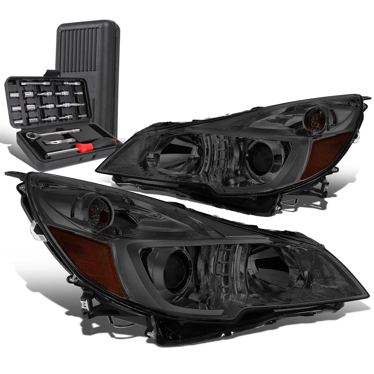 Smoked Amber Signal Projector Headlights for Subaru Outback/Legacy (2010–2014)