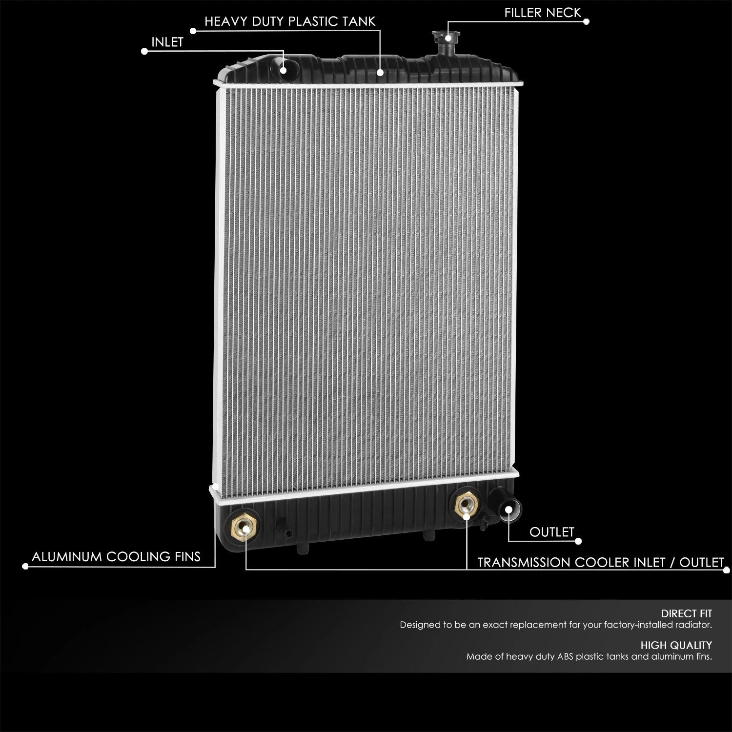 Aluminum Core Radiator for GMC T7500 T6500 FTR FRR FVR (1997–2002)