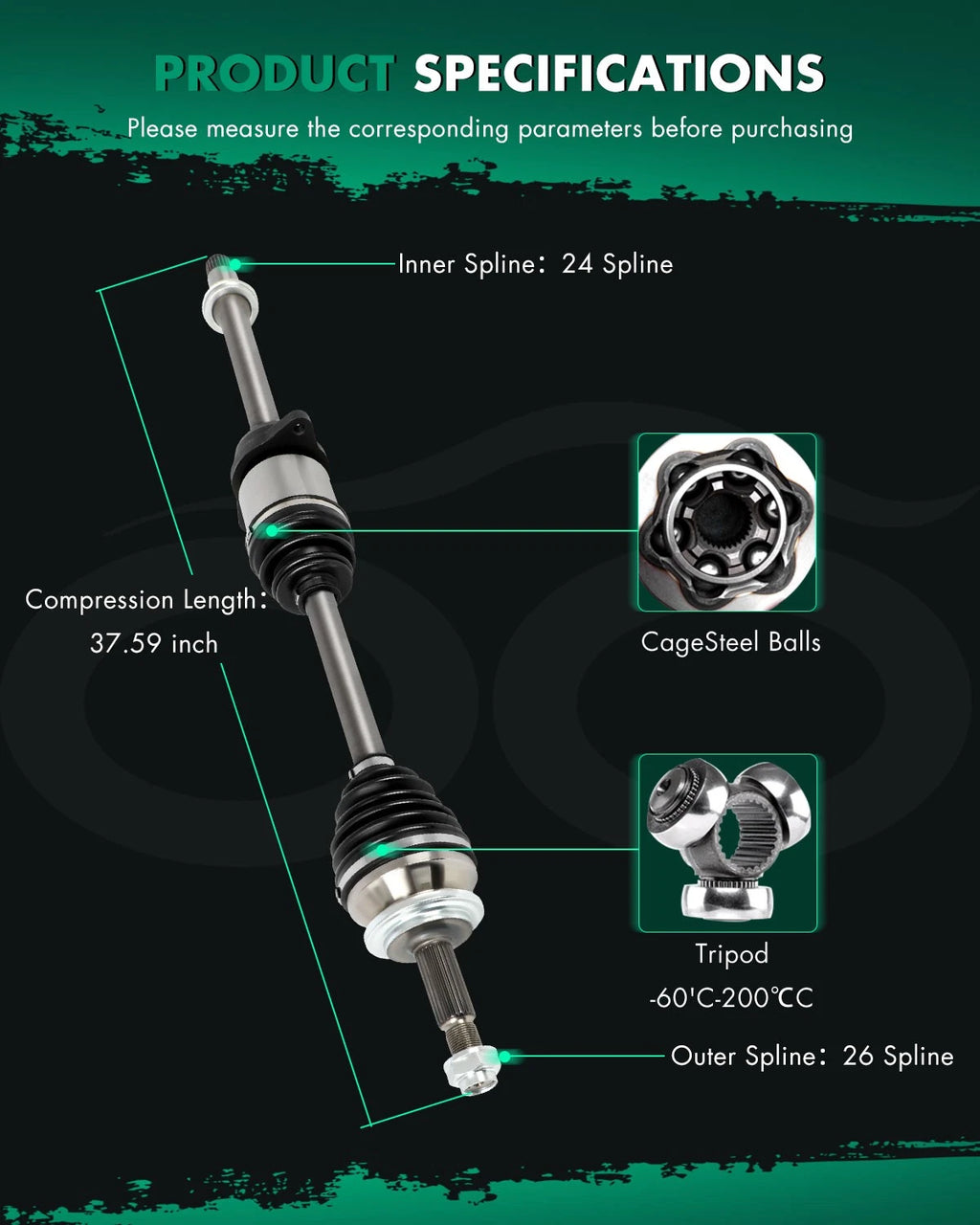 CV Axle Shaft Assembly for Scion xB (2008–2015) - Front Right Passenger