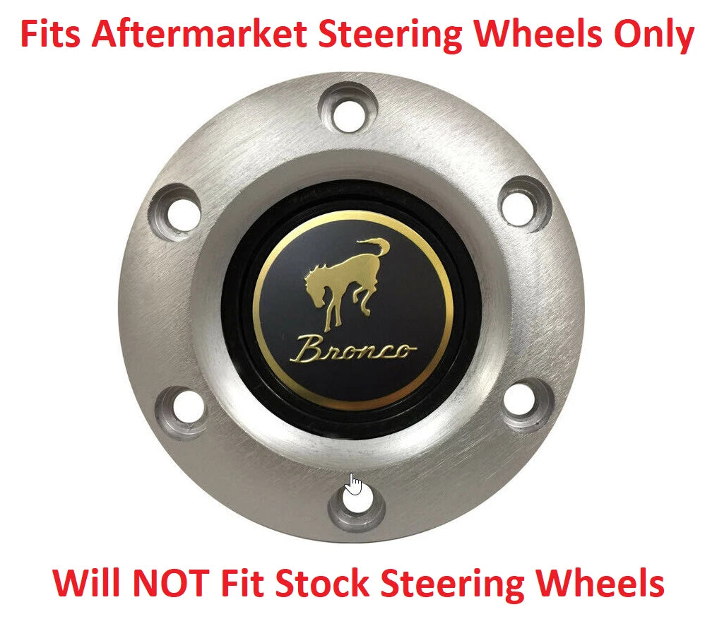 Brushed Steering Wheel Horn Button for Classic Ford Bronco (1966–1977)