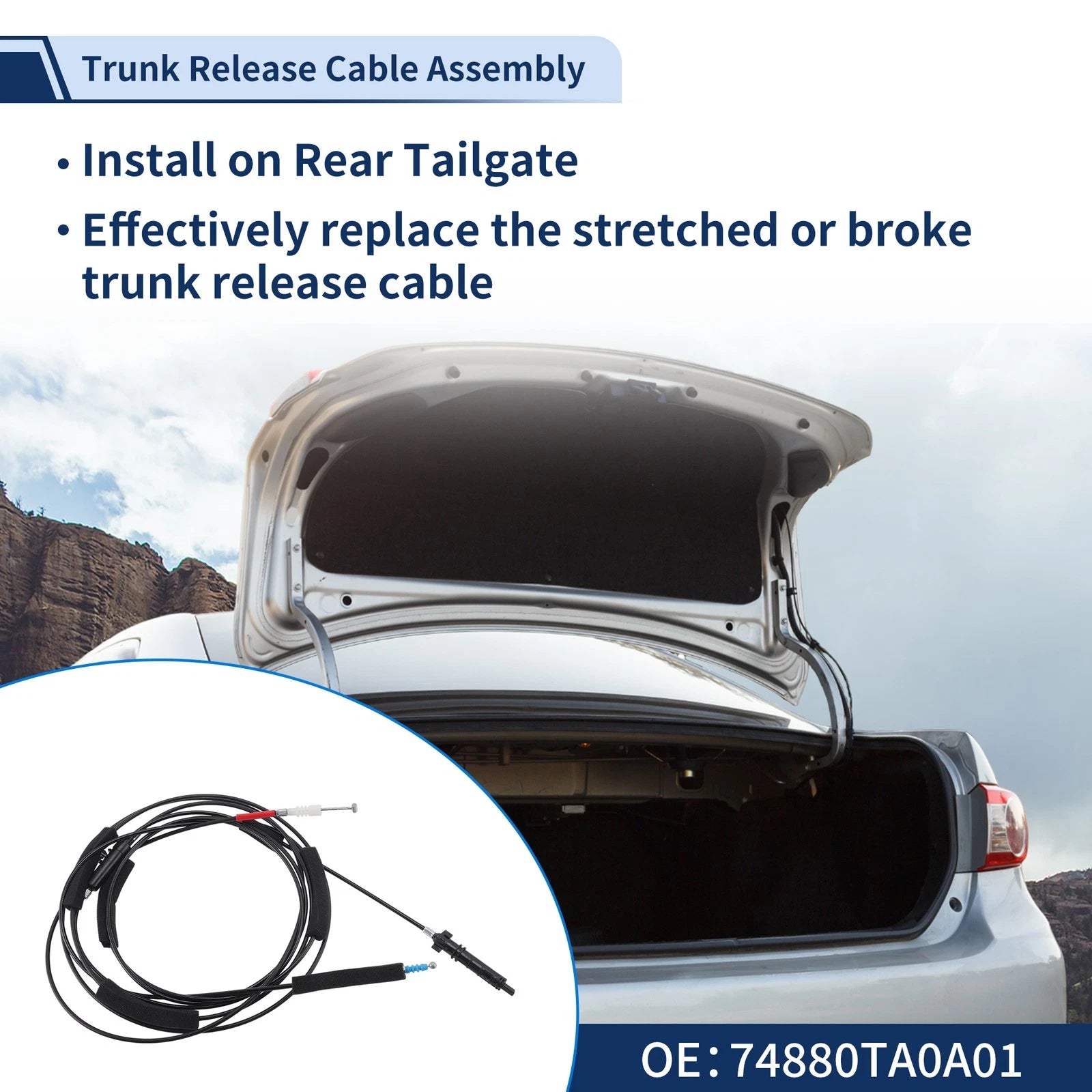 Trunk Lid Release Cable for Honda Accord (2008–2012) No. 74880TA0A01