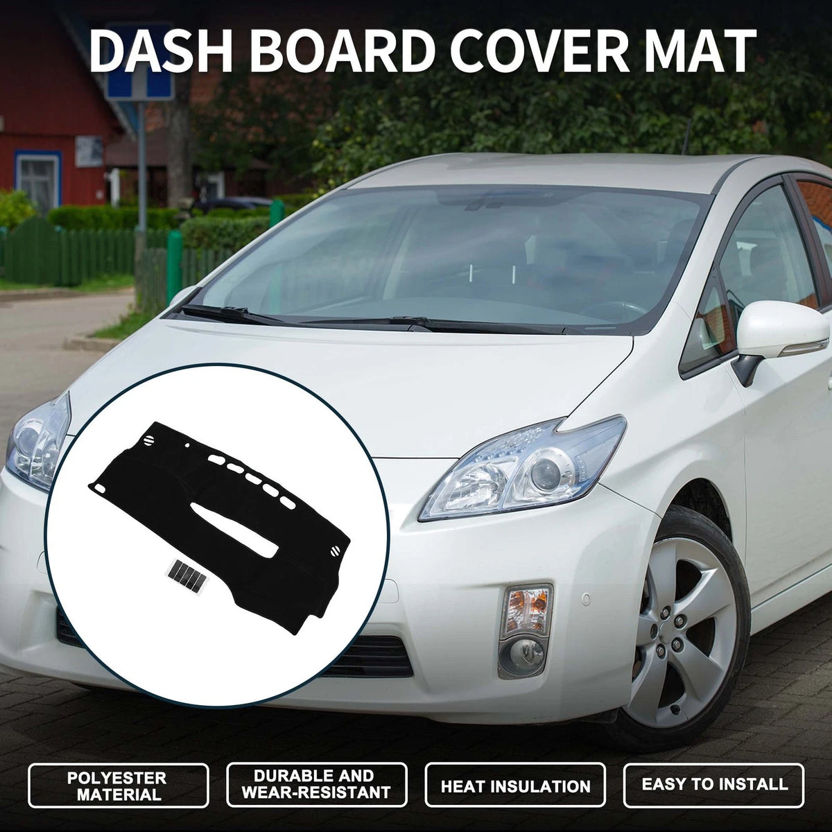 Dashboard Cover Mat for Toyota Prius 30 Series (2005–2015) - Black Set of 1