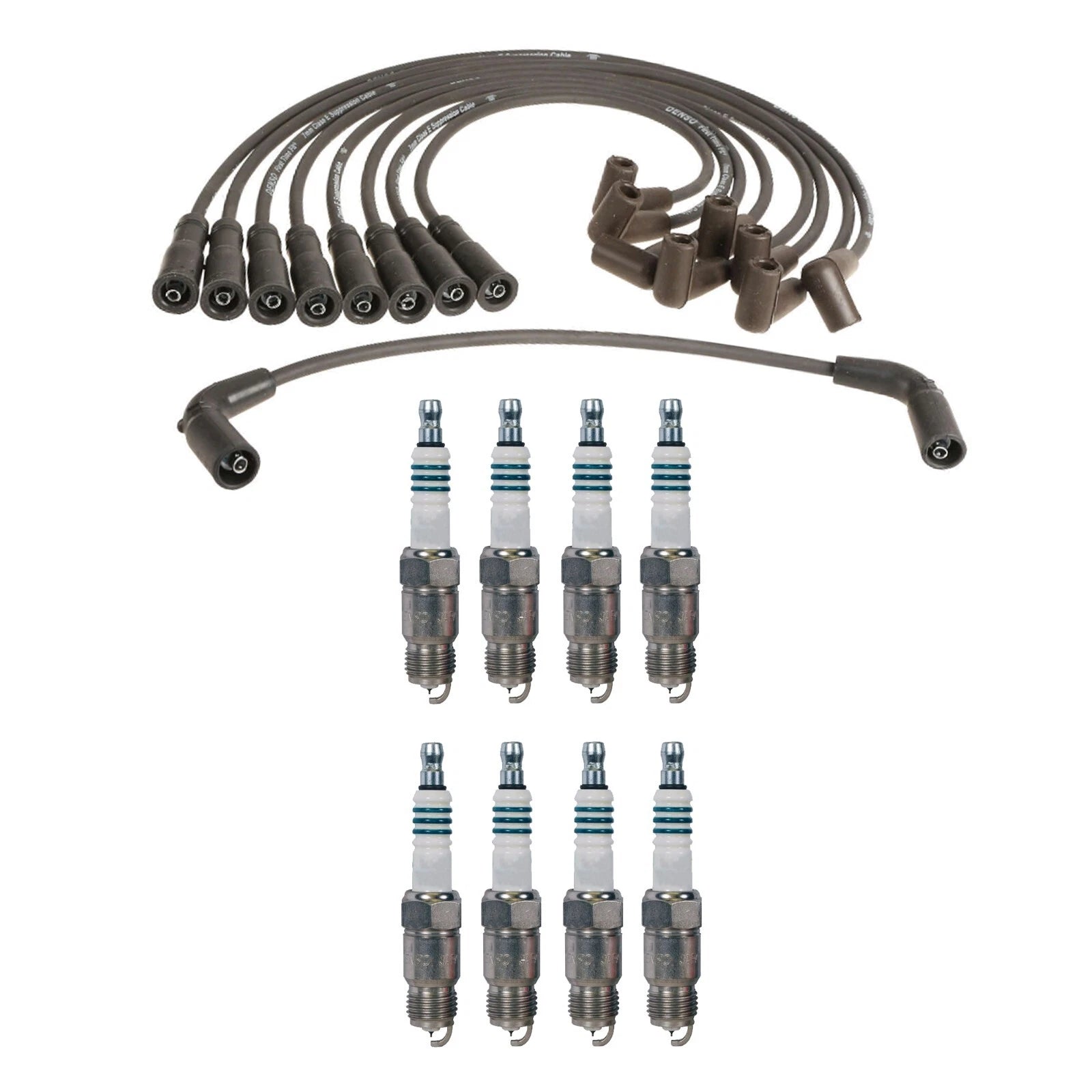 Denso Wire Set & 8 Iridium Power Spark Plugs Kit for Chevy GMC 5.7L V8 (1996–2002)
