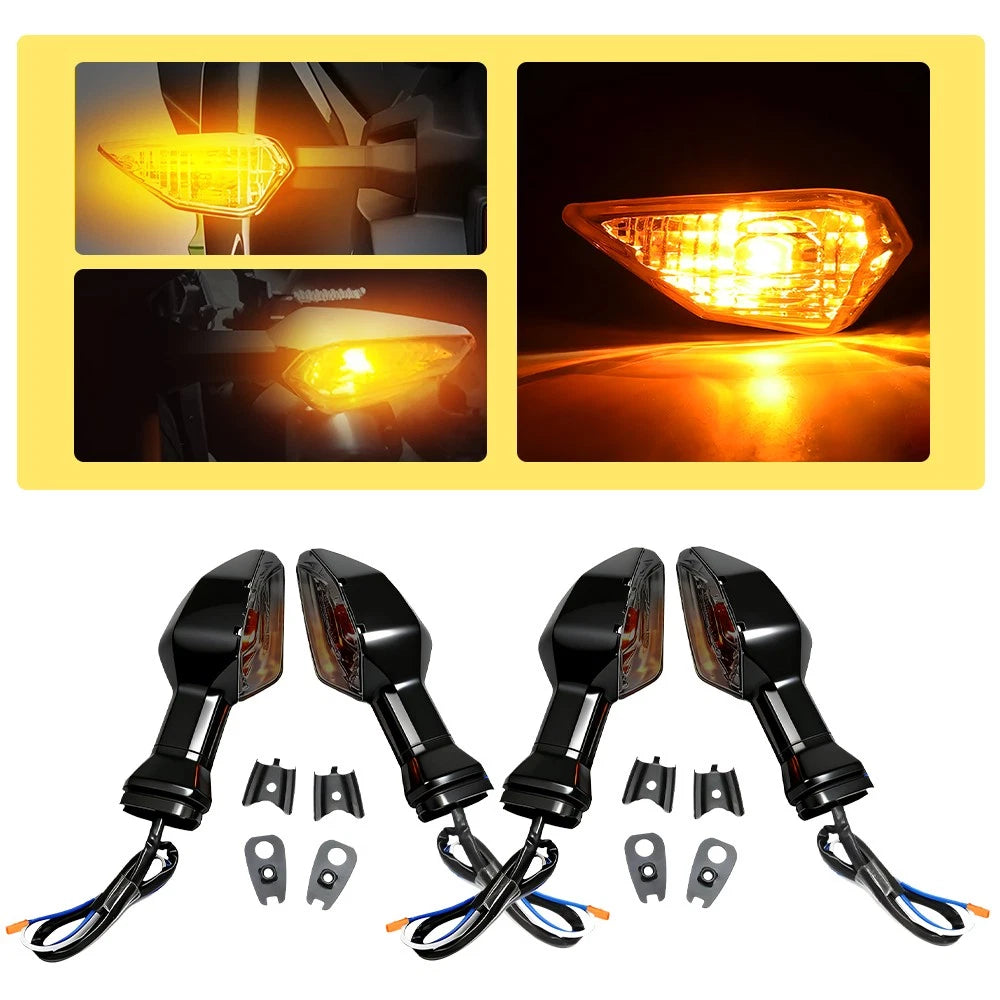 Set of 4 Amber Turn Signal Lights for Kawasaki Ninja 400 (2018–2023)