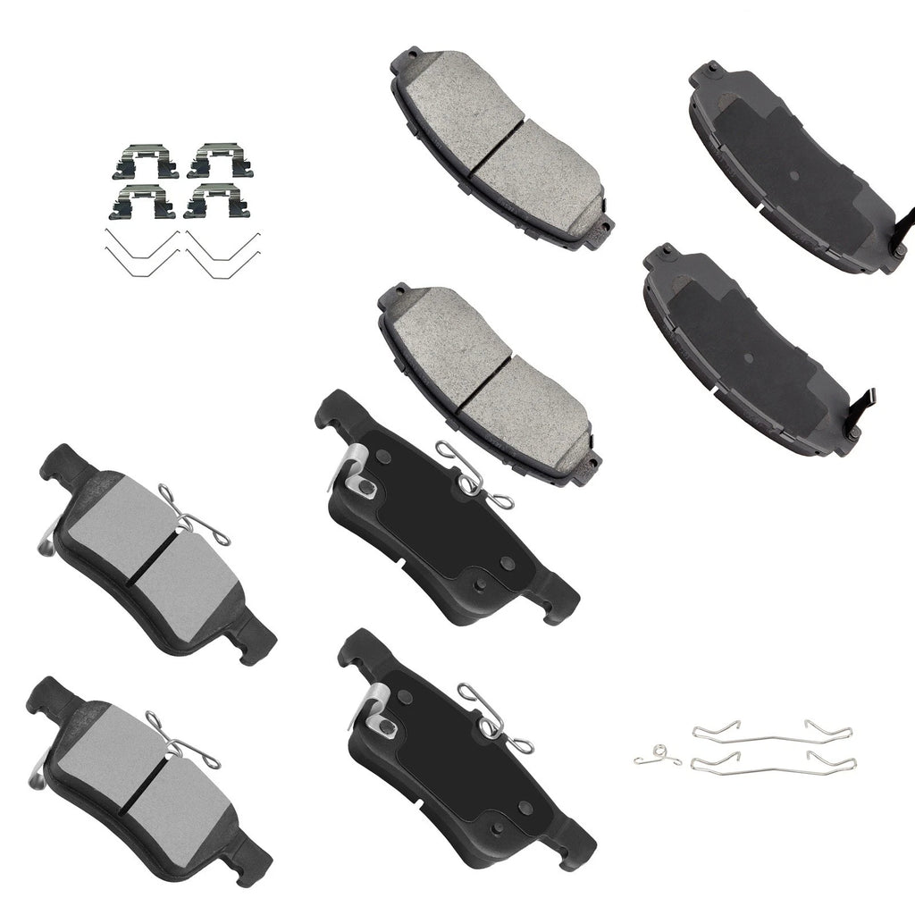 Set of 4 Ceramic Disc Brake Pads & Hardware for Acura RDX (2019–2021)