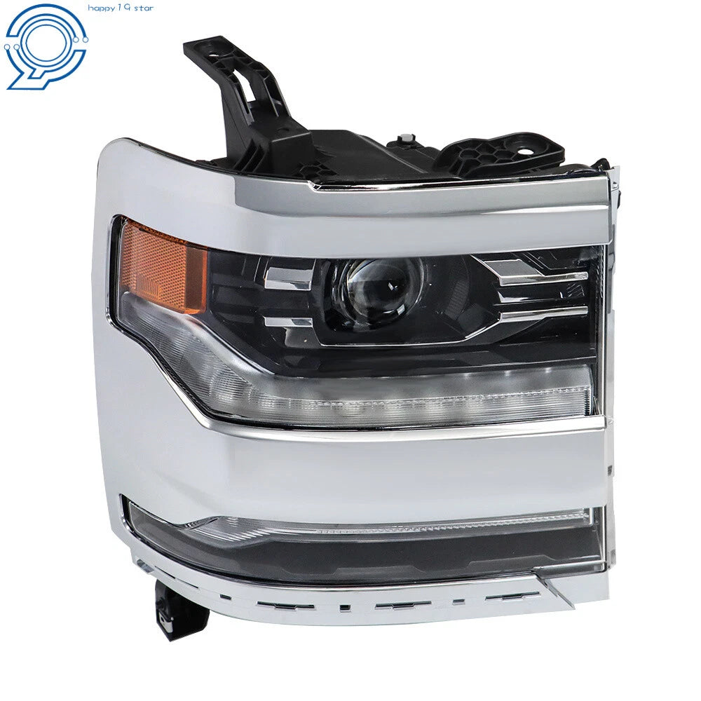 LED Headlight for Chevrolet Silverado 1500 (2016–2018) Chrome Housing Right Side
