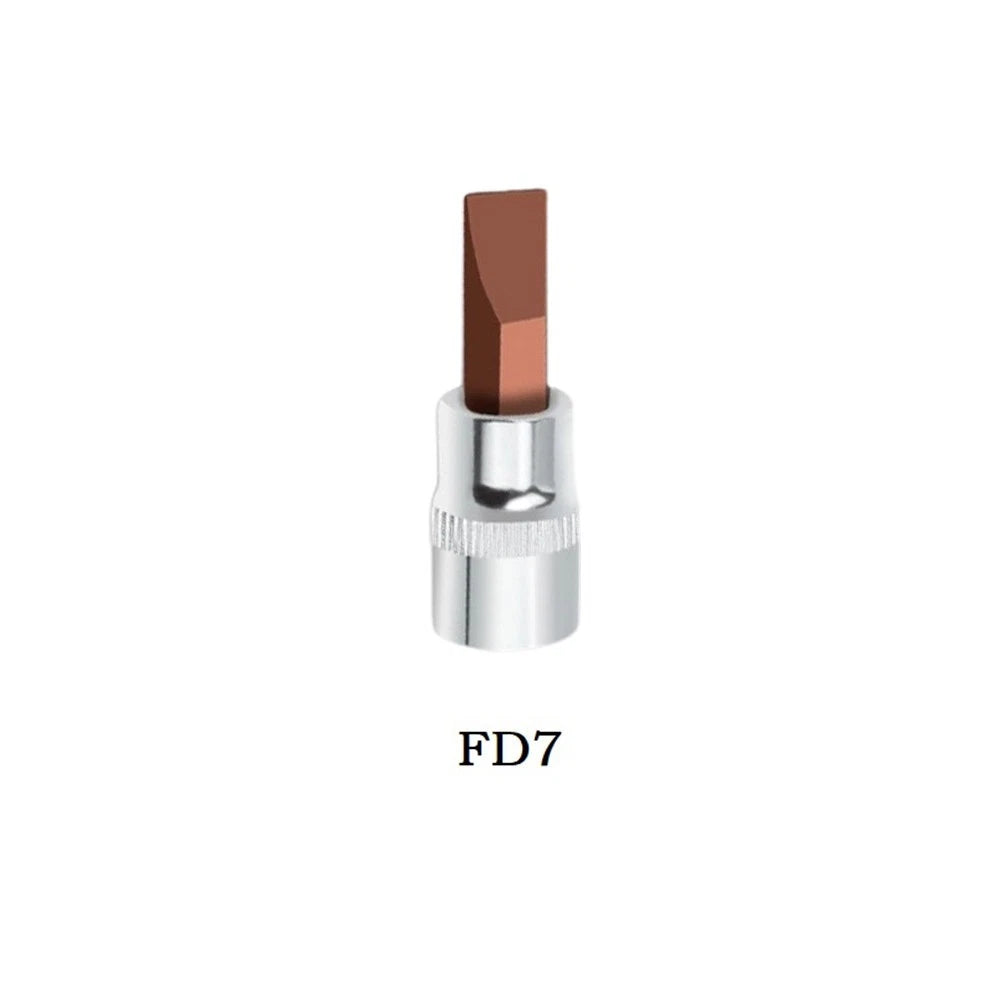 FD Slotted Screwdriver Bits Set of 3 for 1/4 Inch Drive Socket FD4 FD5.5 FD7