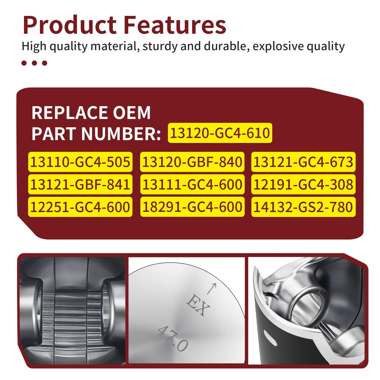 47mm Piston Kit & Gaskets Set for Honda CR80R (1986–1991)