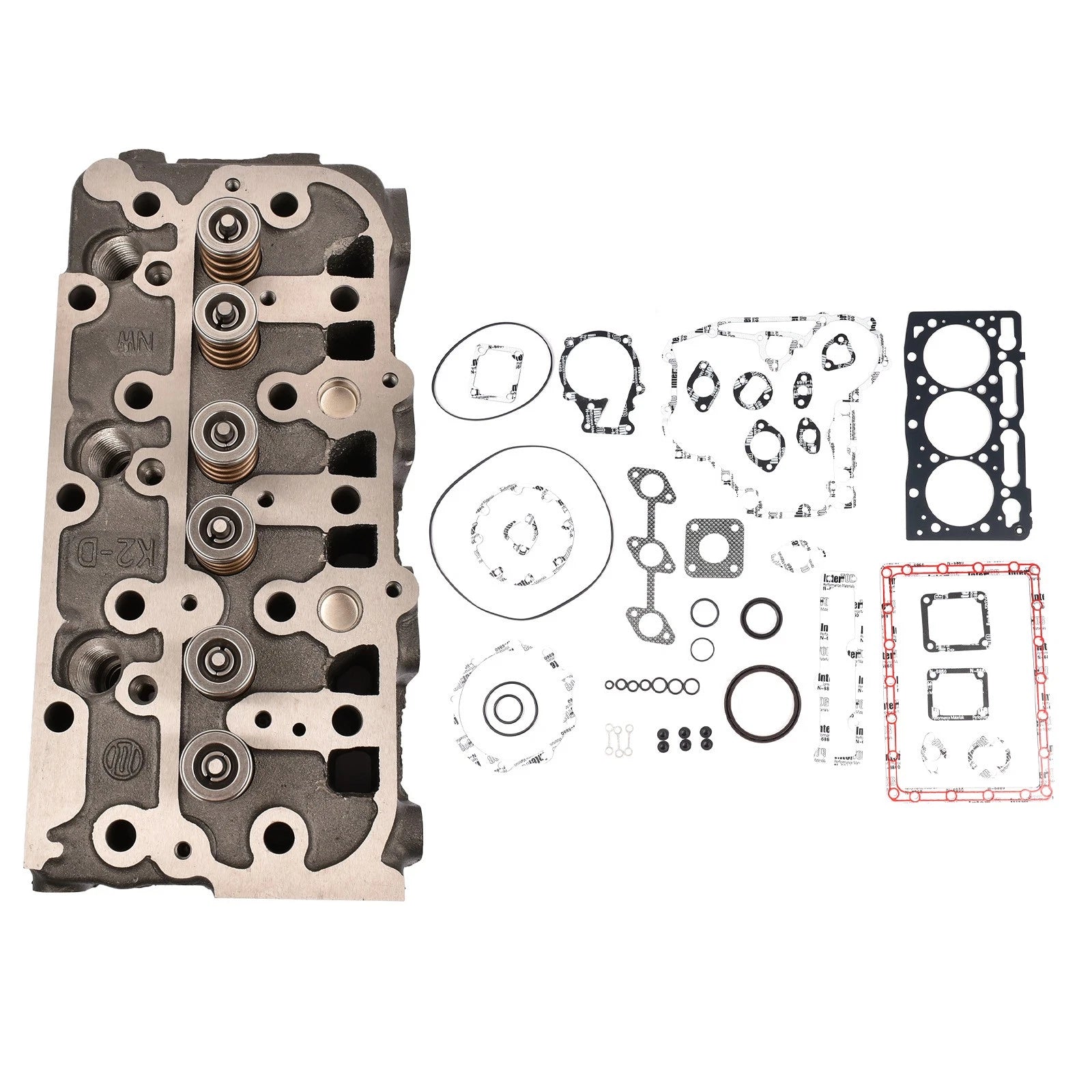 Complete Engine Cylinder Head & Gasket for Kubota FZ2400 F2560E F2880E ZD28