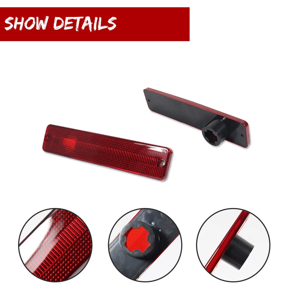 Red Lens Rear Side Markers for Jeep J Series (Year Range)