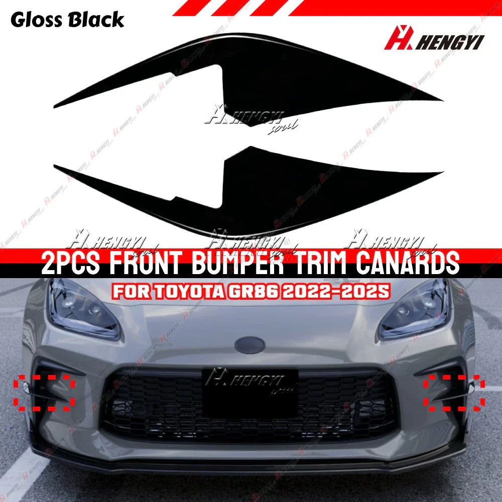 Black Front Bumper Side Vent Trim Canards Splitter for Toyota GR86 (2022–2025)
