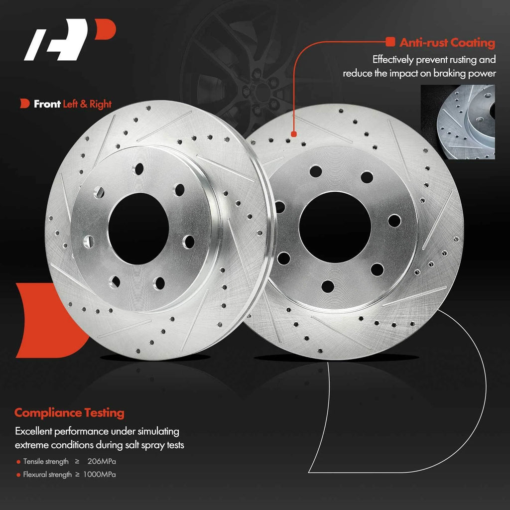 Front Side Drilled Brake Rotors for Ford F-150 (2004-2008)